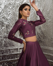 Elegant Pakistani Bridal Purple Lehenga Choli Dress Online