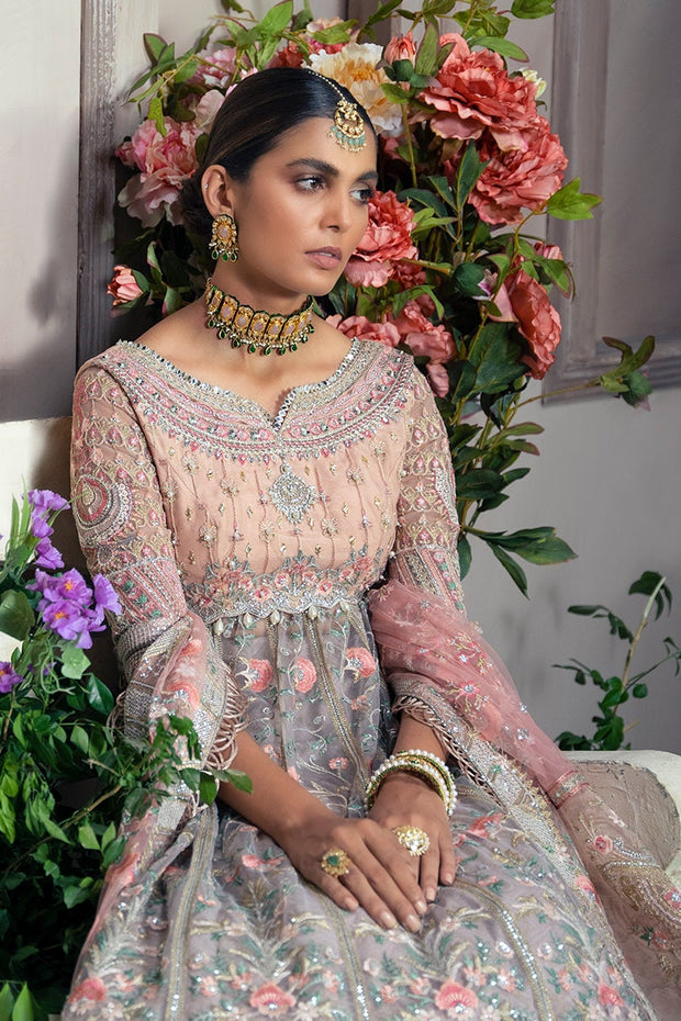 Elegant Pakistani Wedding Dress in Lehenga Frock Style Online