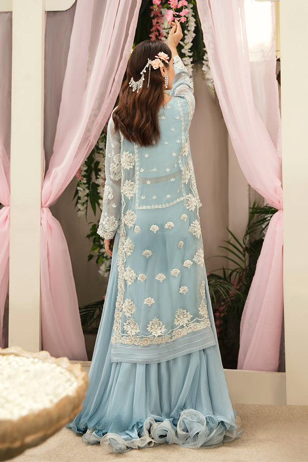 Elegant Pakistani Wedding Kameez Lehenga Dress in Net