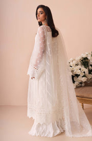 Elegant White Dress Pakistani in Long Kameez Trouser Style