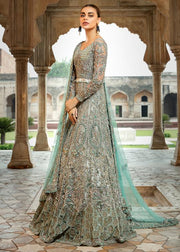 Elegant Pakistani Bridal Long Maxi for Wedding Side Pose