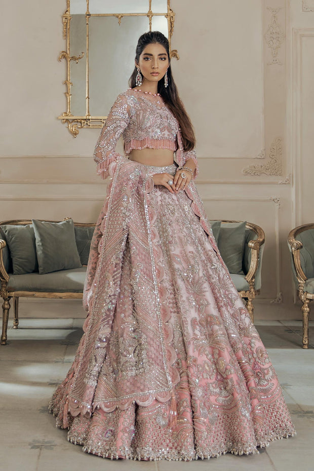 Embellished Baby Pink Lehenga Choli for Bridal Wear