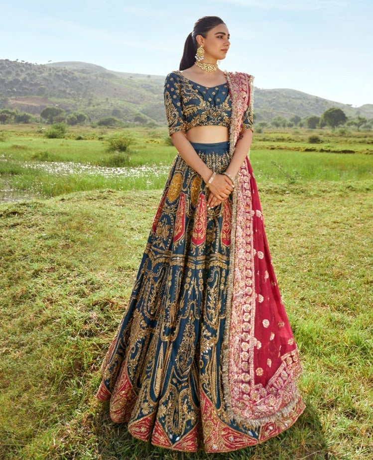 Kalash Design Lehenga Blue Lehenga Choli Indian Lengha Chunni Lehanga Dress  | eBay