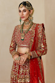 Embellished Choli and Red Bridal Lehenga Pakistani