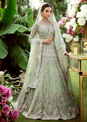 Embellished Designer Mint Green Lehenga Choli for Bridal Wear