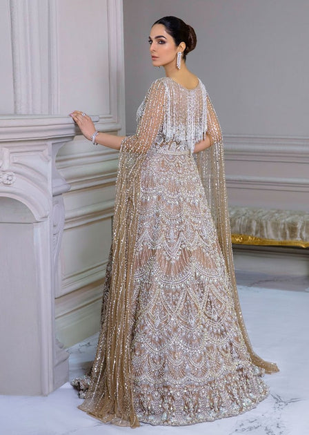 Embellished Pakistani Bridal Maxi Dress For Wedding Nameera By Farooq 