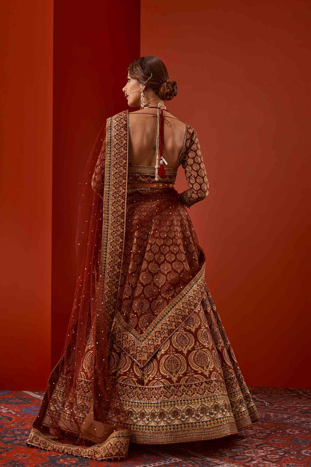 Embellished Red Bridal Lehenga 