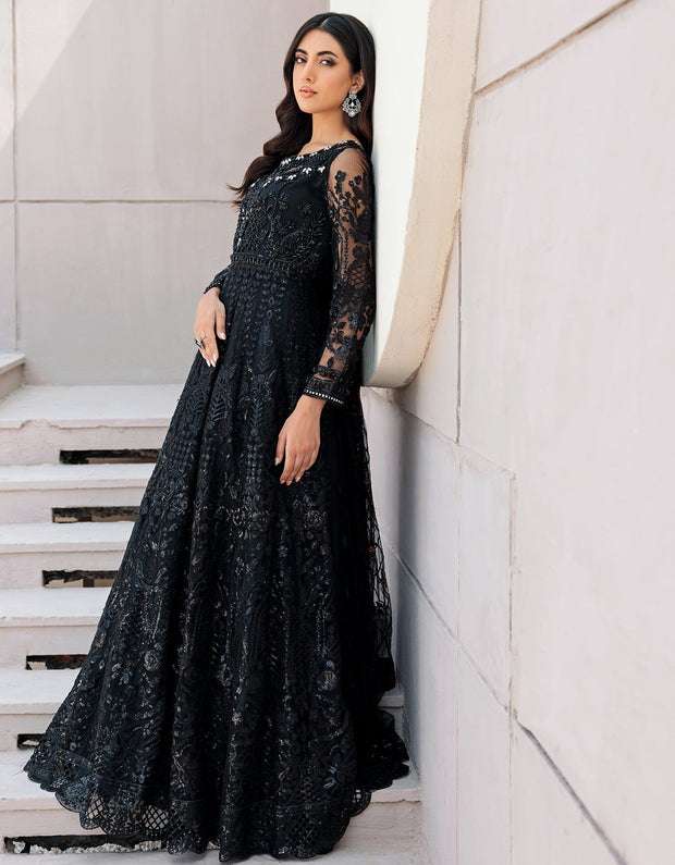 Organza Embroidered Frock Suit Pakistani Party Dresses – Nameera by Farooq