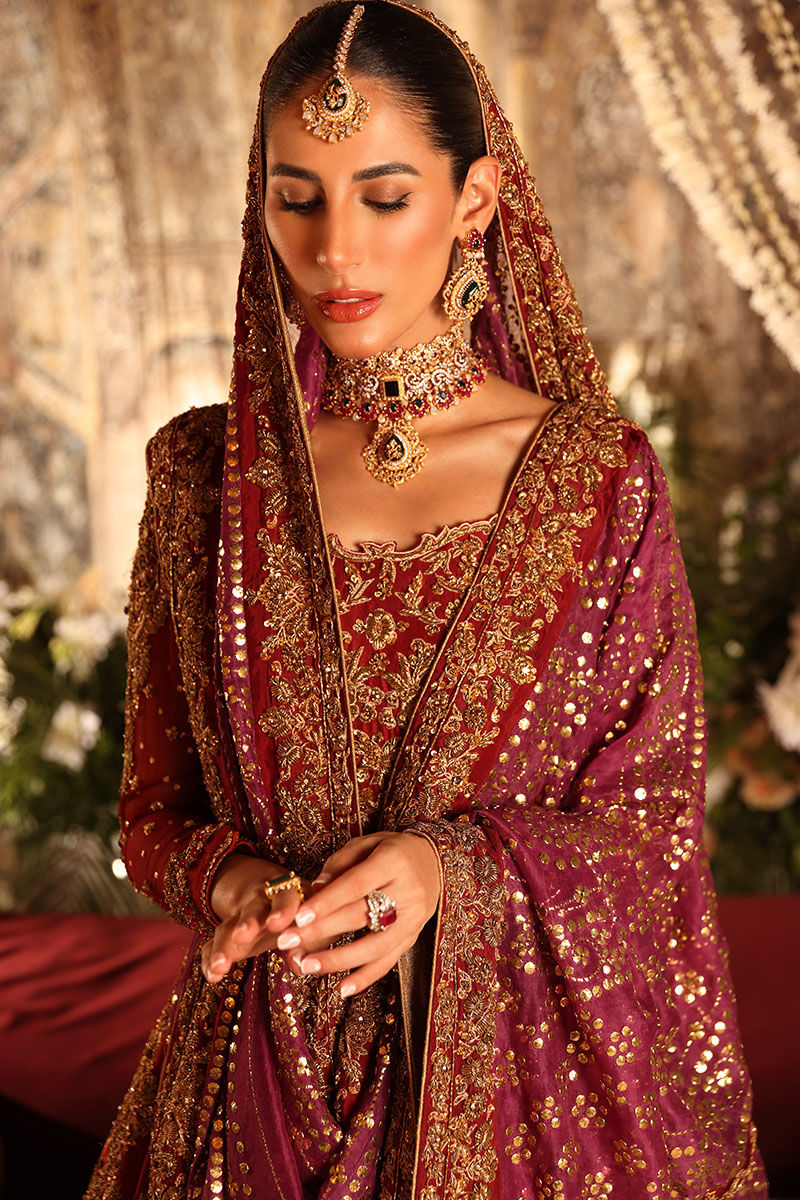 Embroidered Bridal Pishwas Lehenga Pakistani Bridal Wear Nameera By Farooq 