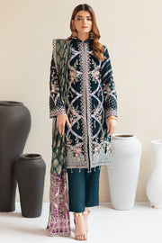 Embroidered Pakistani Dress in Bottle Green Shade Online