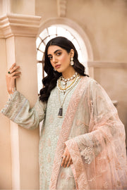 Embroidered Pakistani Dress in Light Mint Shade Stylish