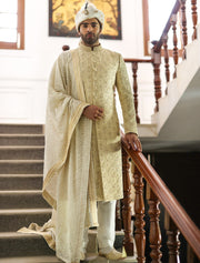 Embroidered Sherwani Shirt Salwar for Pakistani Grooms