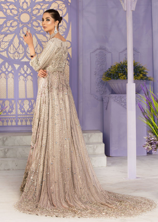 Latest Pakistani Embroidered bridal dress online in pink color # B3470