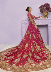 Latest Pakistani Embroidered bridal outfit online in pink color