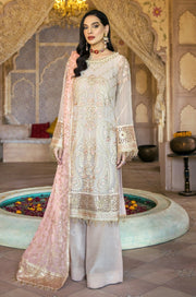 Ethereal White Kameez Salwar with Golden Details 2022