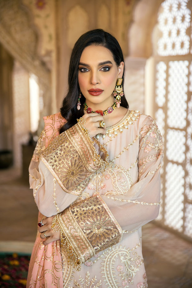 Ethereal White Kameez Salwar with Golden Details Latest