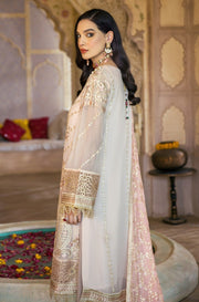 Ethereal White Kameez Salwar with Golden Details Online