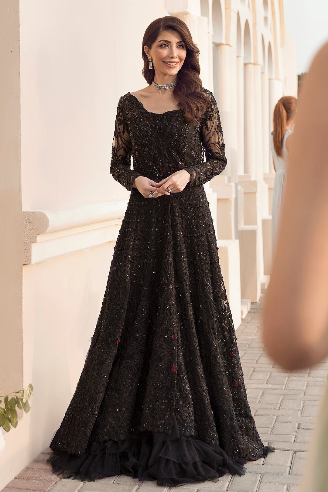 Elegant Girls Pakistani Dress In Black Color Online 2021 – Nameera by Farooq