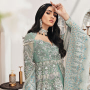 Gown Lehenga Blue Pakistani Bridal Dress