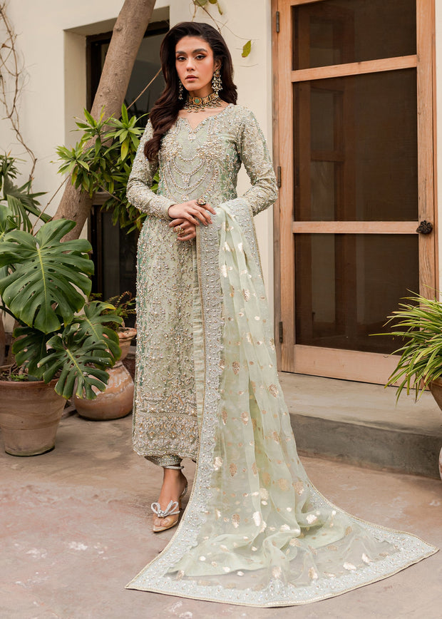 Green Gold Shirt Capri for Pakistani Wedding Dresses – Nameera by Farooq