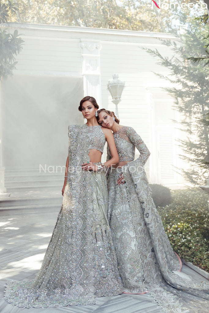 Grey color dresses in pakistani cheap bridal