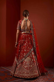 Heavy Bridal Red and Golden Lehenga Choli Dress 2022