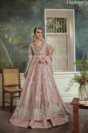 Heavy Peach Lehenga Combination Bridal Dress 