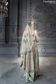 Heavy Sea Green Walima Dress 