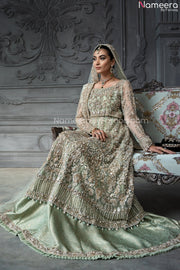 Heavy Sea Green Walima Dress for Bridal Wear 2022