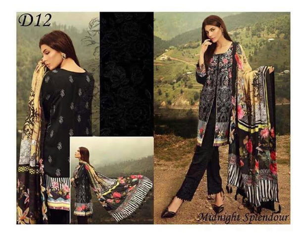 Beutifull winter dress by sana safinaz with woolen shawl Model#W 1002