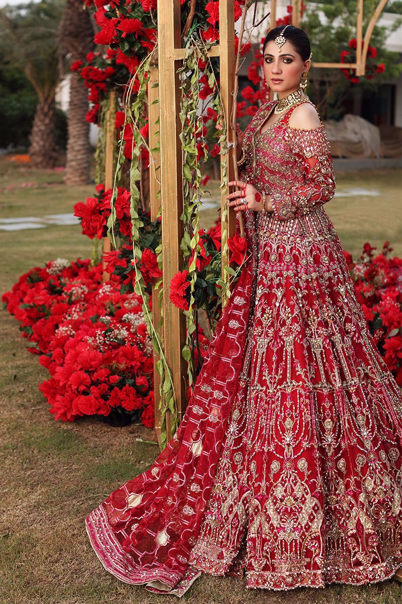 Designer Red Silver Lehenga Choli for Indian Bridal Wear – Nameera by ...