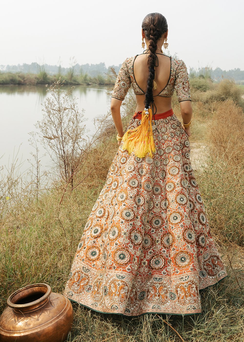 Indian Bridal Ghaghra Choli In Stylish Design For Wedding Nameera By Farooq 