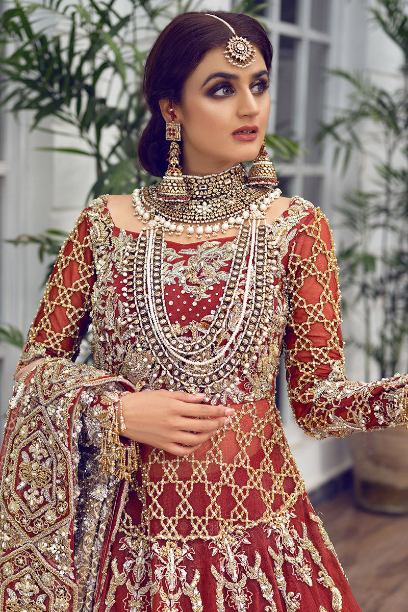 Indian designer wedding dresses with gold tilla work – Nameera by Farooq