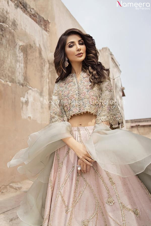 Heavy Designer Indian Bridal Wear Ivory Color Lehenga Gown – Nameera by  Farooq