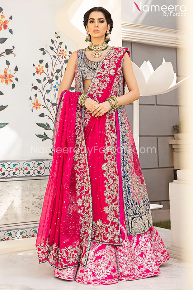 Shop Pink Crepe Silk Gota Work Kids Girl Lehenga Choli With Jacket Online  at Best Price | Cbazaar