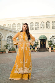 Jacket Sharara Mustard Yellow Pakistani Bridal Dress