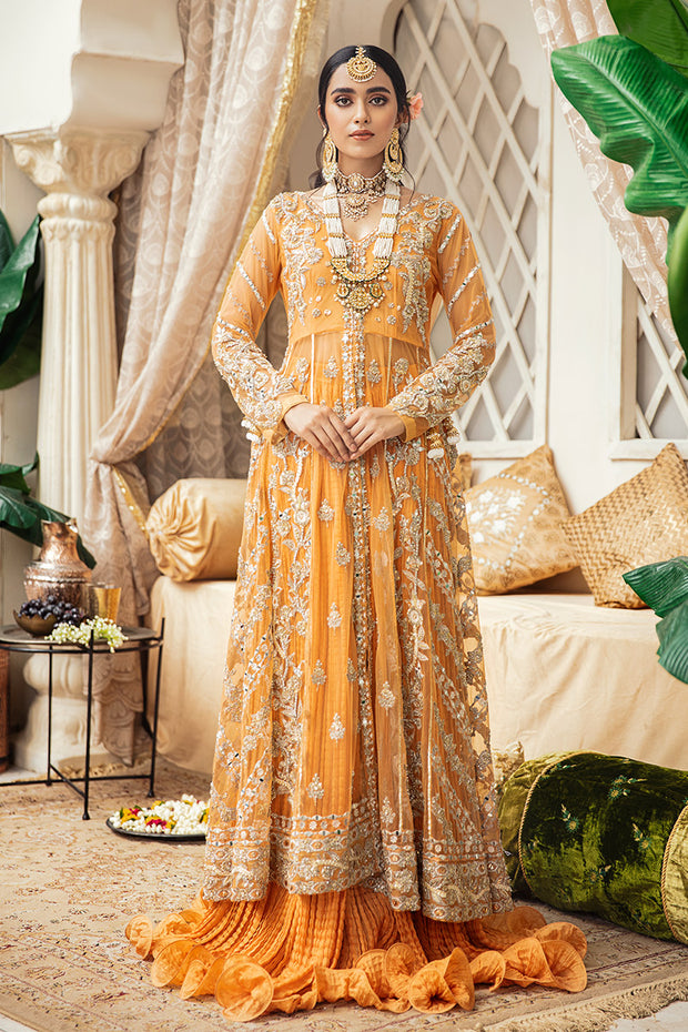 Kalidaar Net Bridal Pishwas with Lehenga Dress