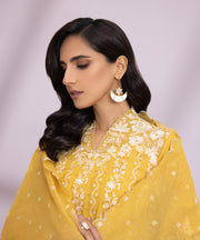 Kameez Trouser Dupatta Pakistani Yellow Dress