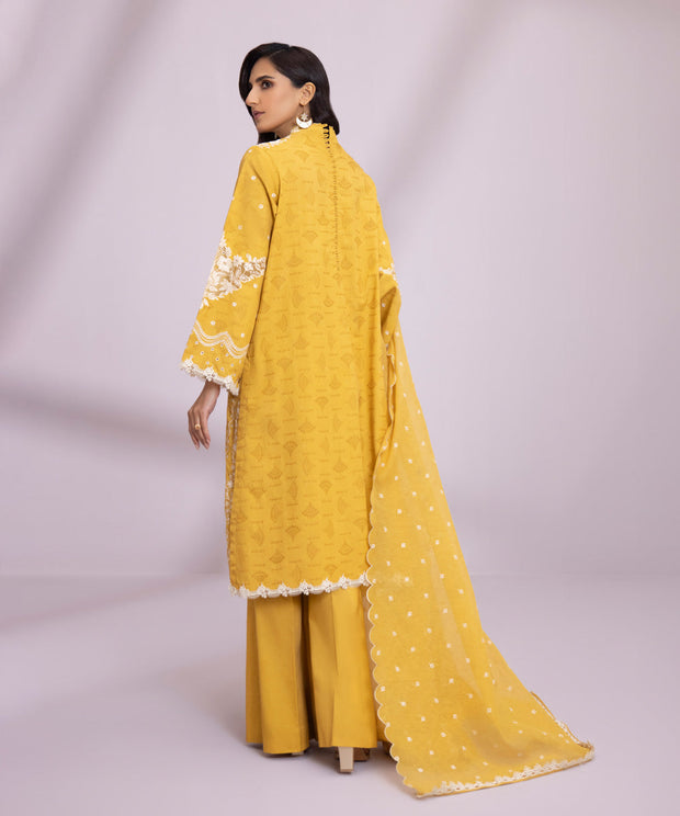 Kameez Trouser Dupatta Pakistani Yellow Dress for Eid Online