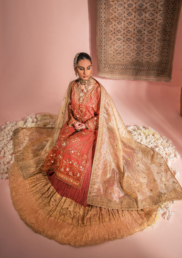 Kameez and Crushed Sharara Pakistani Wedding Dress Online