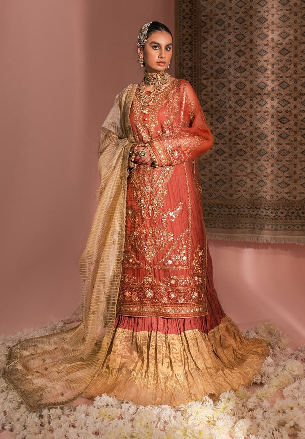 Kameez and Crushed Sharara Pakistani Wedding Dress