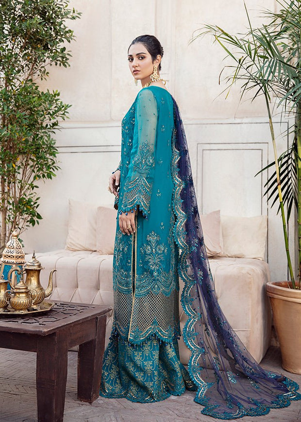 Latest Designer Orgaza Suit with Embroidery