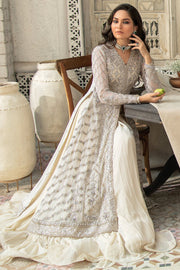 Latest Ivory Front Open Kameez Lehenga Dupatta Dress