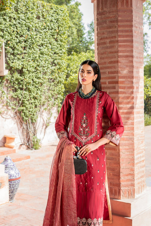 Latest Maroon Embroidered Salwar Kameez Pakistani Eid Dress