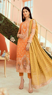 Latest Orange Chiffon Party Wear 