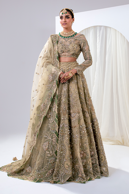 Latest Pakistani Bridal Dress in Embellished Lehenga Choli and Dupatta ...