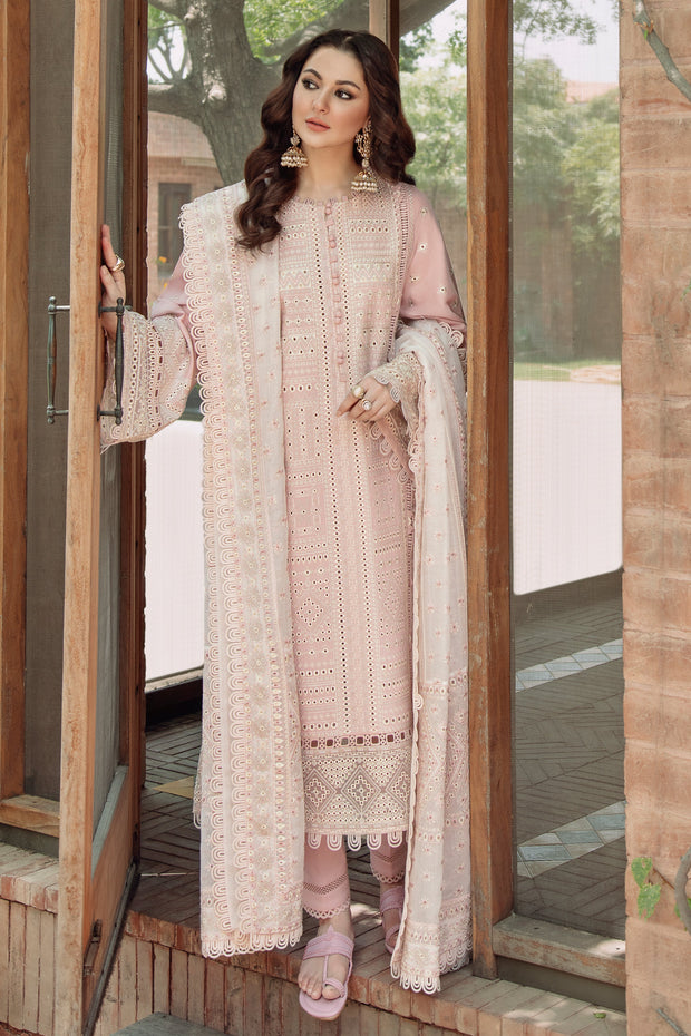 Latest Pakistani Embroidered Pink Salwar Kameez in Lawn Fabric