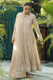 Latest Pakistani Embroidered White Kalidar Pishwas Wedding Dress