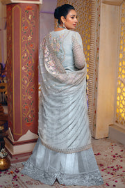 Latest Pakistani Party Dress in Embroidered Sharara Kameez and Dupatta Style in Premium Organza