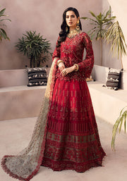 Latest Pakistani Red Embroidered Lehenga with Kurti Wedding Party Dress